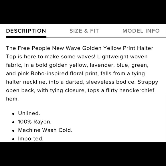 💛Free People yellow print halter top💛 - Picture 7 of 7